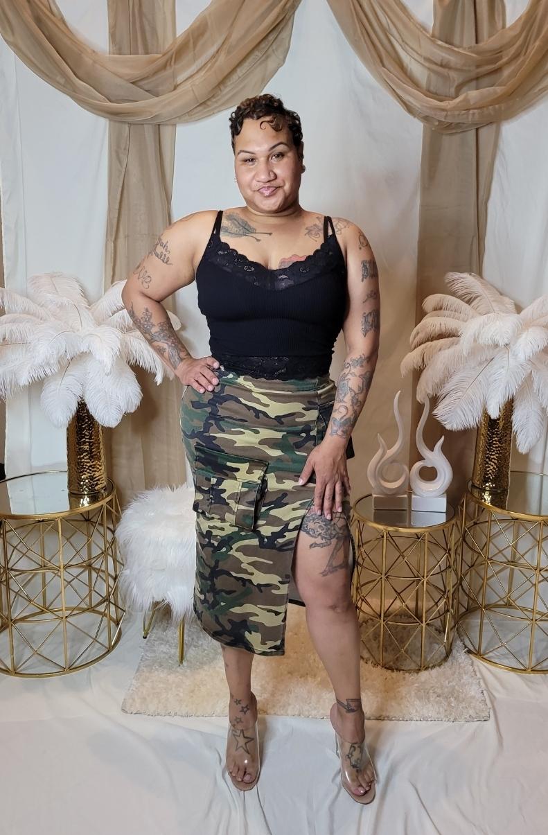 Army Brat Midi Skirt