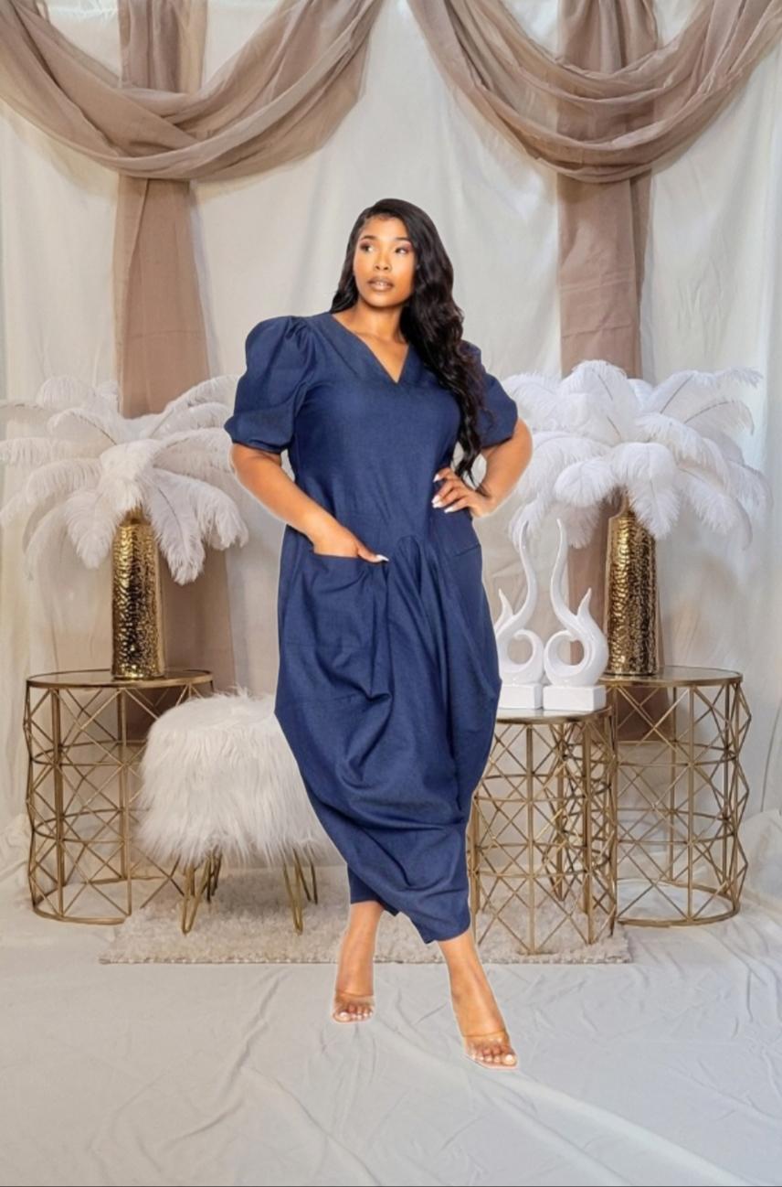 Chevonne Plus Denim Jumpsuit