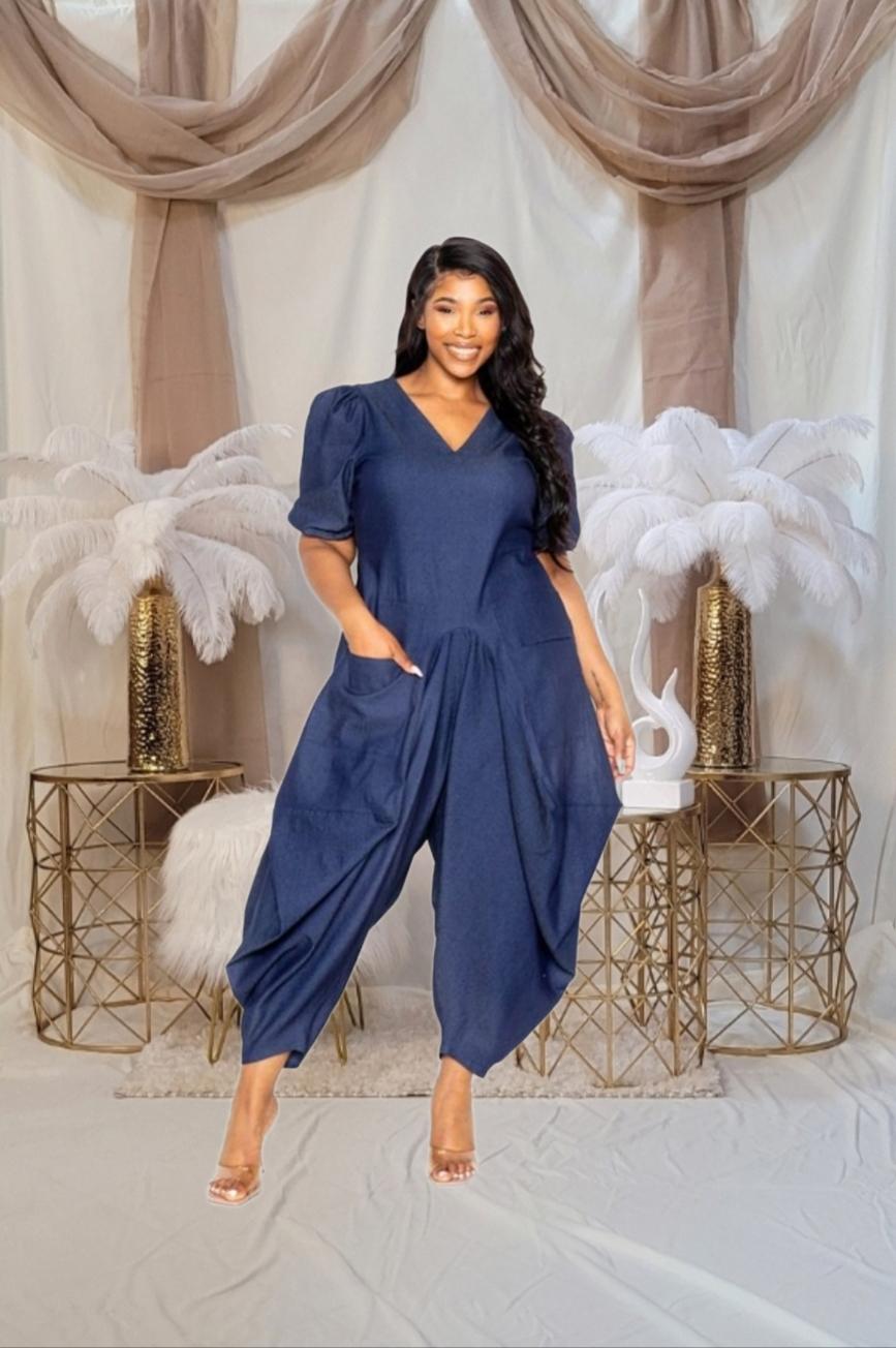 Chevonne Plus Denim Jumpsuit