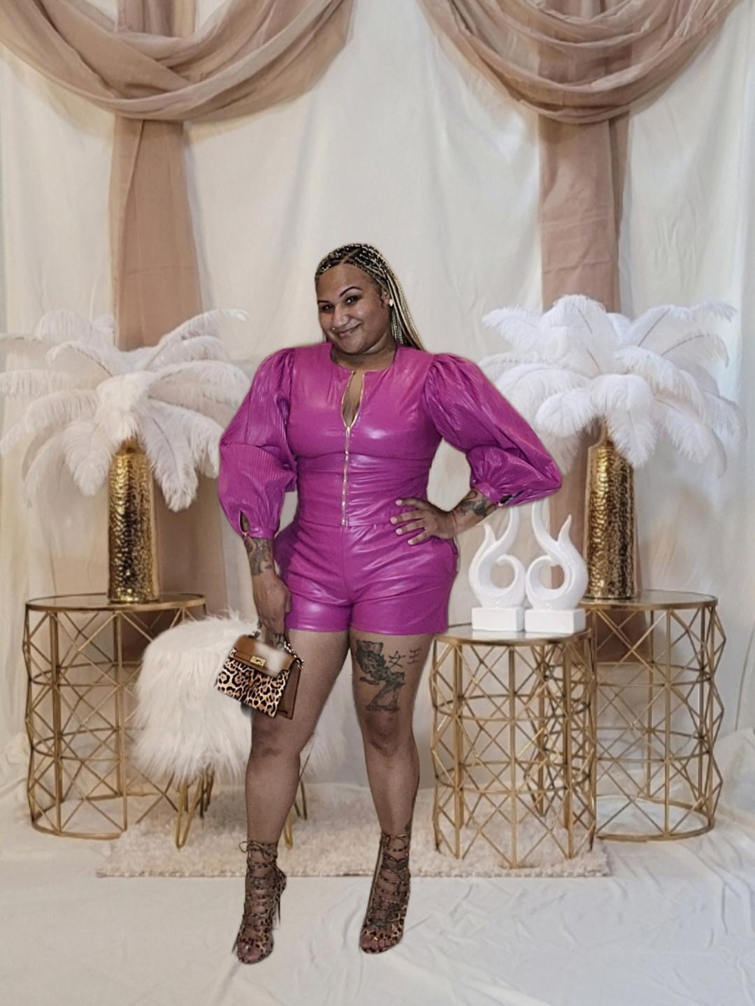 Domonique Vegan Leather Short Set