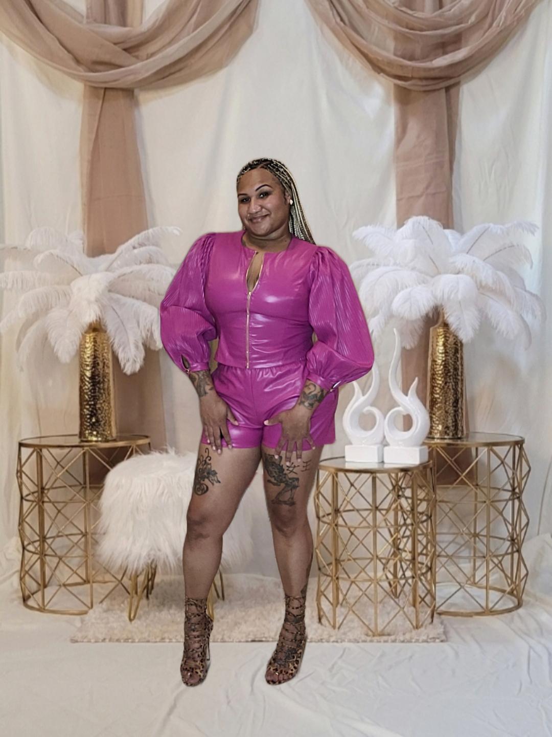 Domonique Vegan Leather Short Set