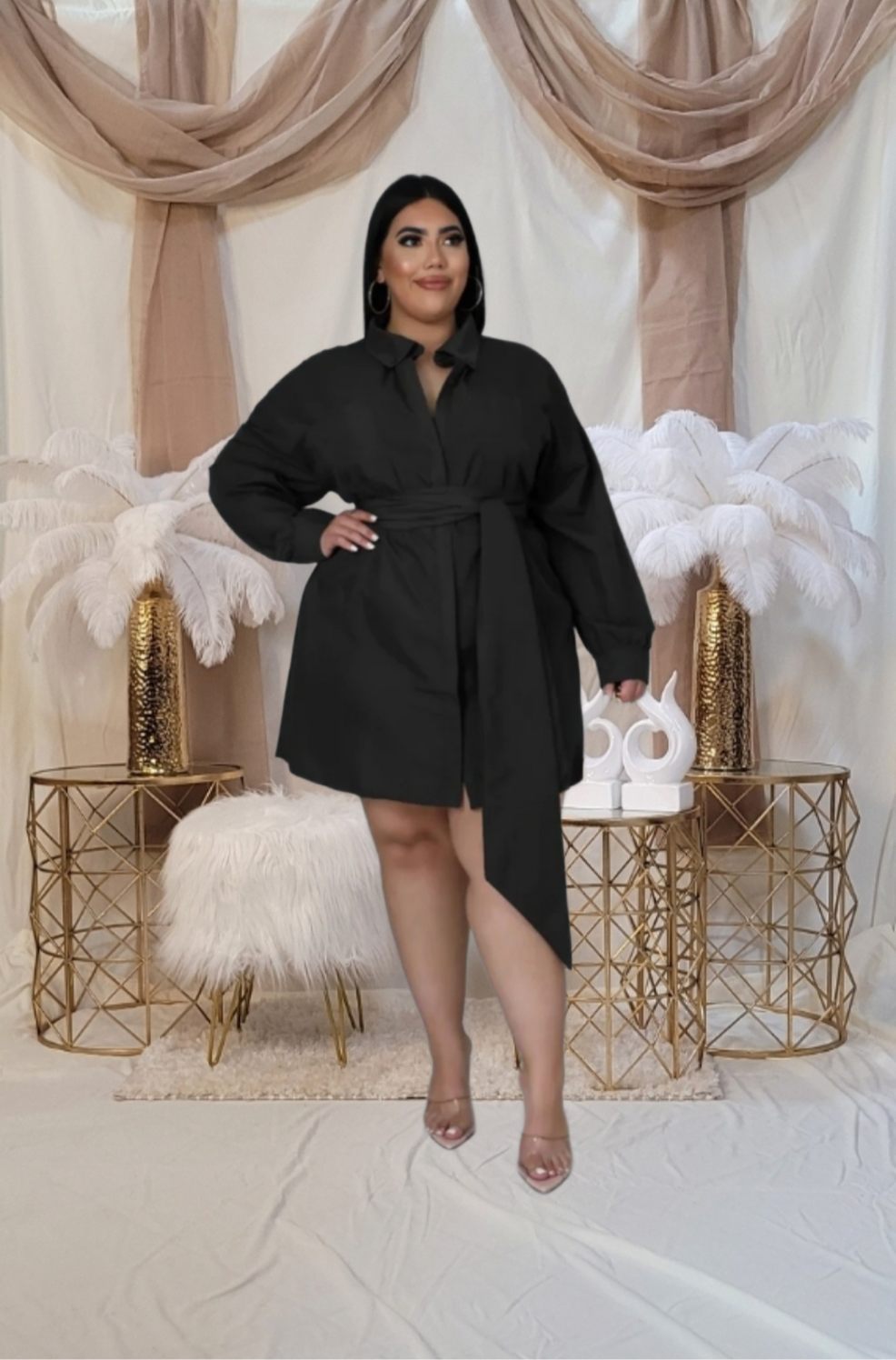 Jeanette Belted Shirt Dress