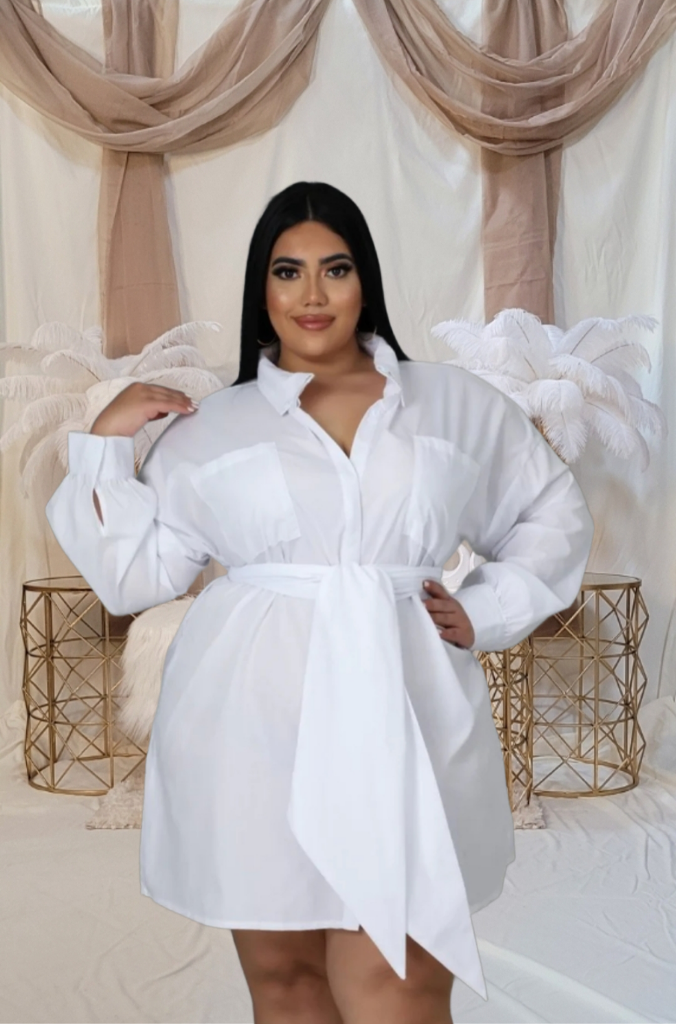 Jeanette Belted Shirt Dress