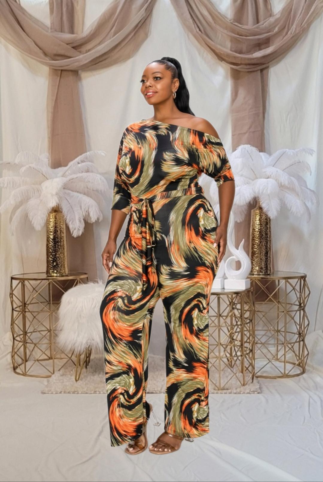 Pamela Plus Jumpsuit - Olive