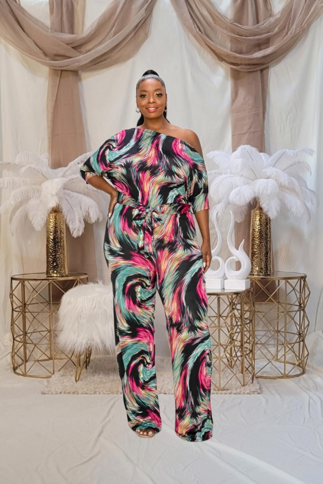 Pamela Plus Jumpsuit - Pink