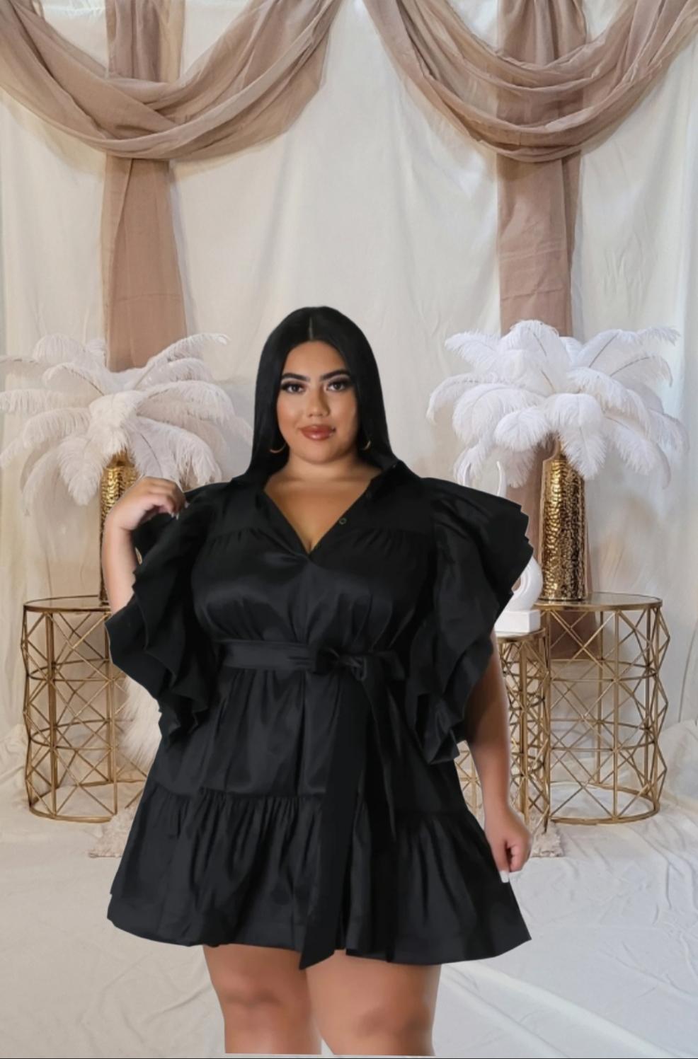 Ruffle Belted Plus Mini Drsess