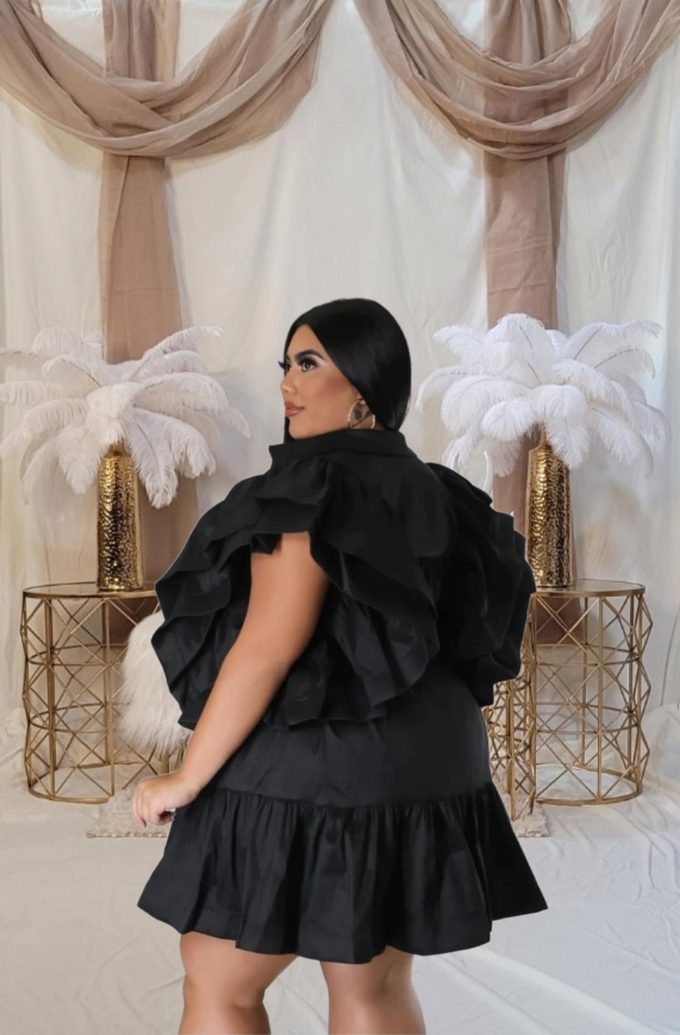 Ruffle Belted Plus Mini Drsess