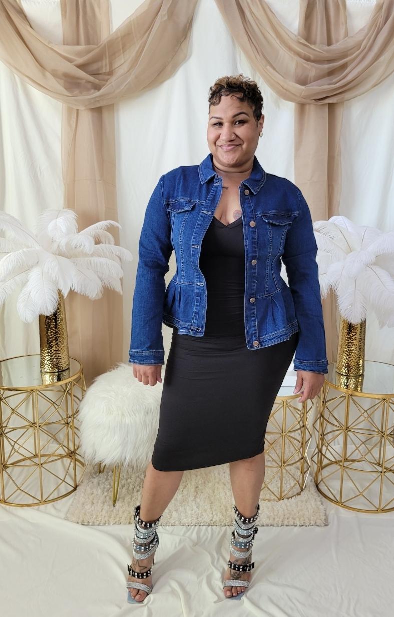 Peplum Bodice Denim Jacket