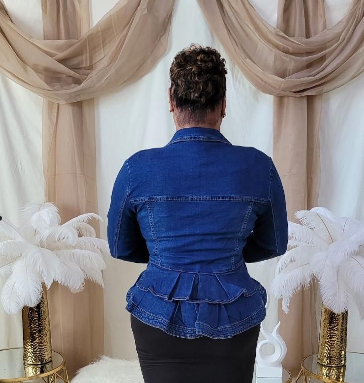 Peplum Bodice Denim Jacket