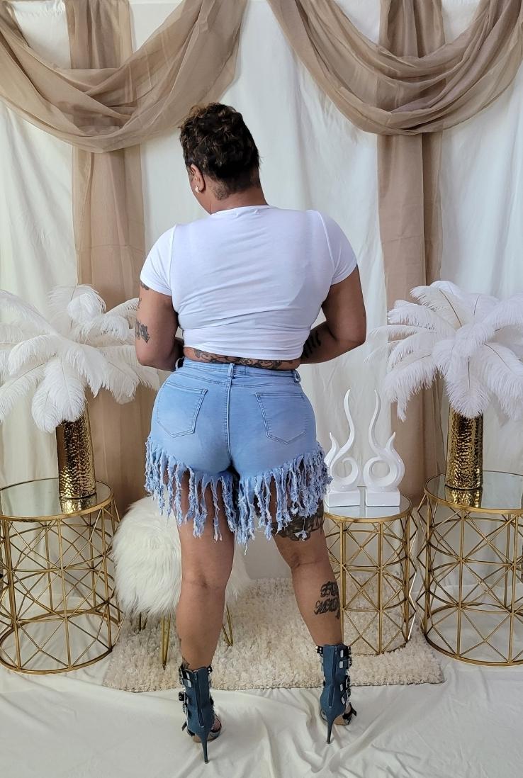 Taylor Fringe Denim Shorts