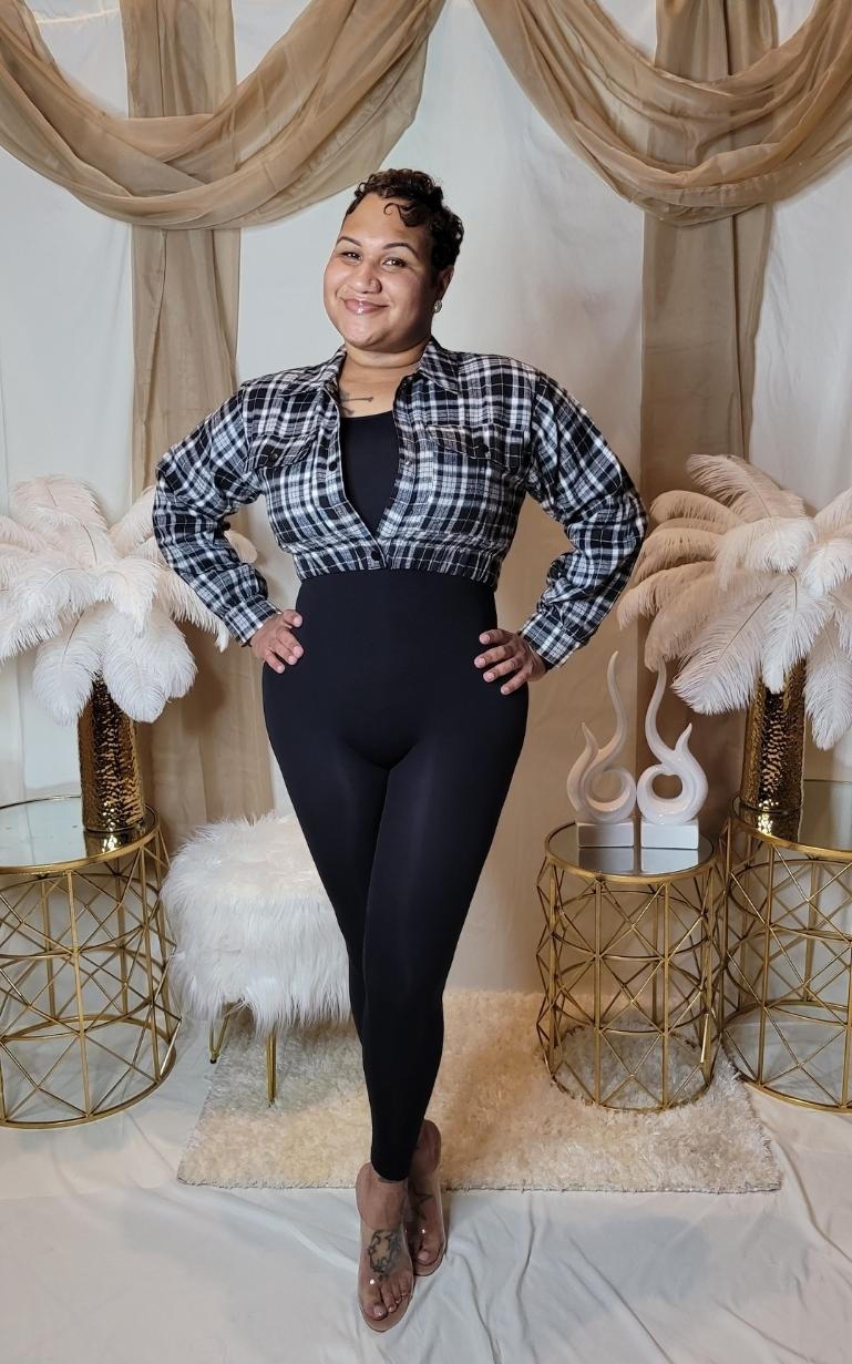 Tori Plaid Crop Jacket