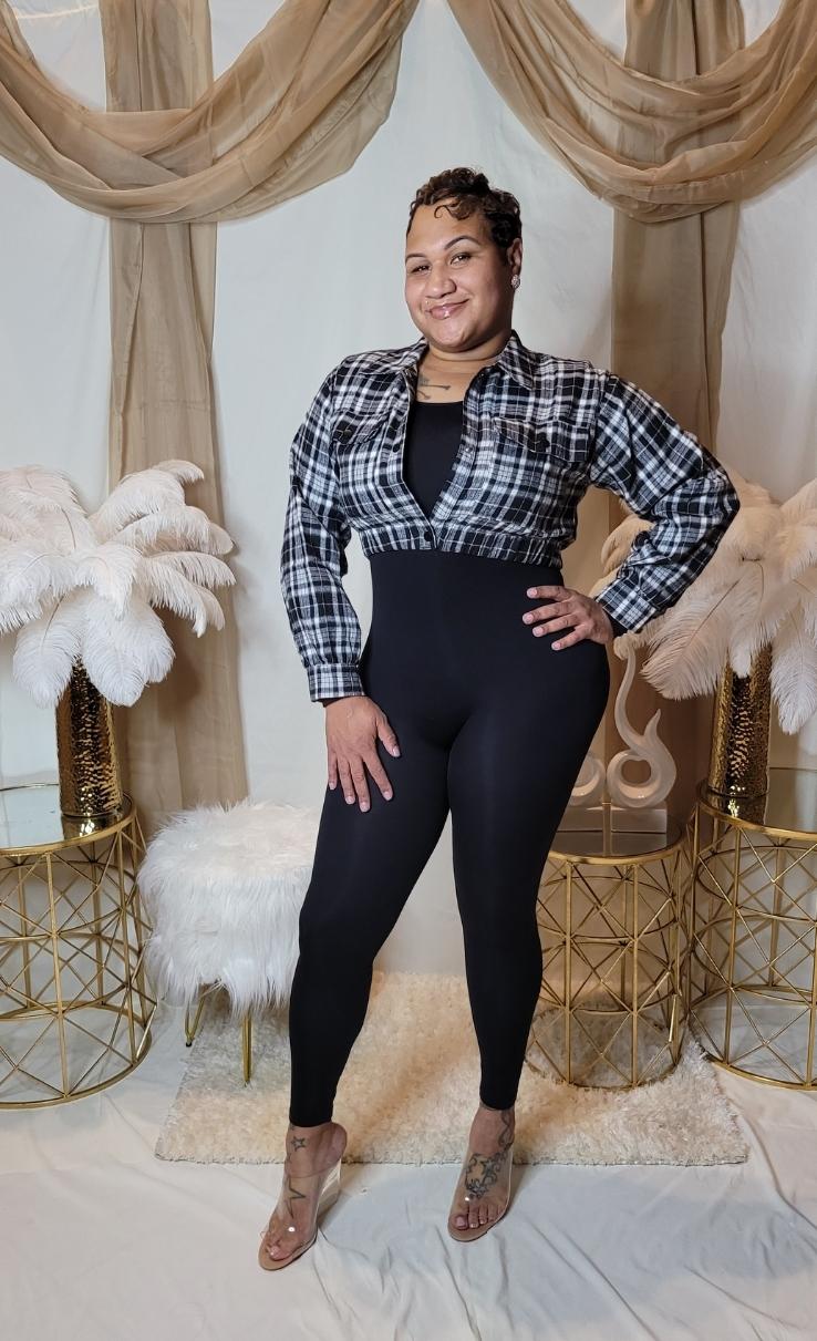Tori Plaid Crop Jacket