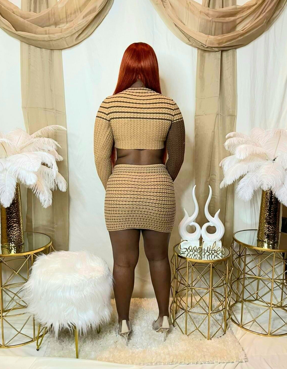 Courtney Cropped Sweater Skirt Set
